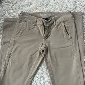 American Eagle super stretch kick boot khakis
